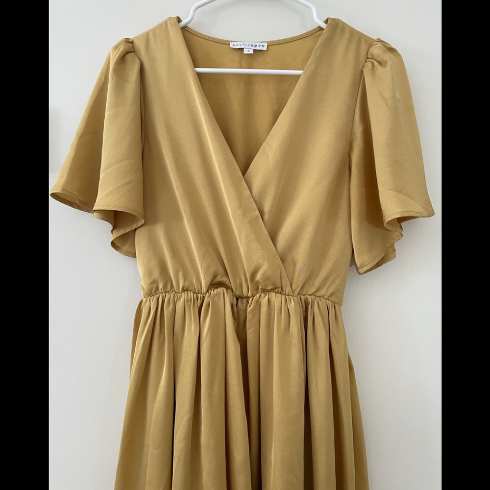 Baltic Born Sicily Satin Maxi Dress in Yellow